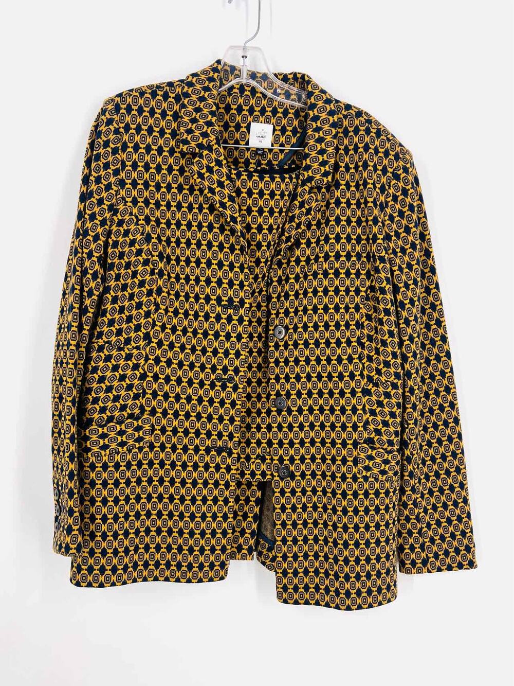 Cabi Size XL Gold/Navy Geometric Dresses Skirt Suit